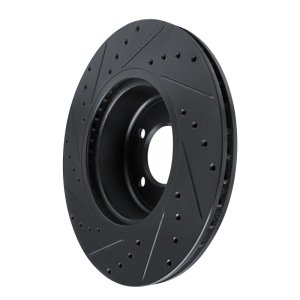 BMW Z4 Brake Rotor (1) - Front Right - R1 Concepts - Drilled & Slotted - Black - `09-`16